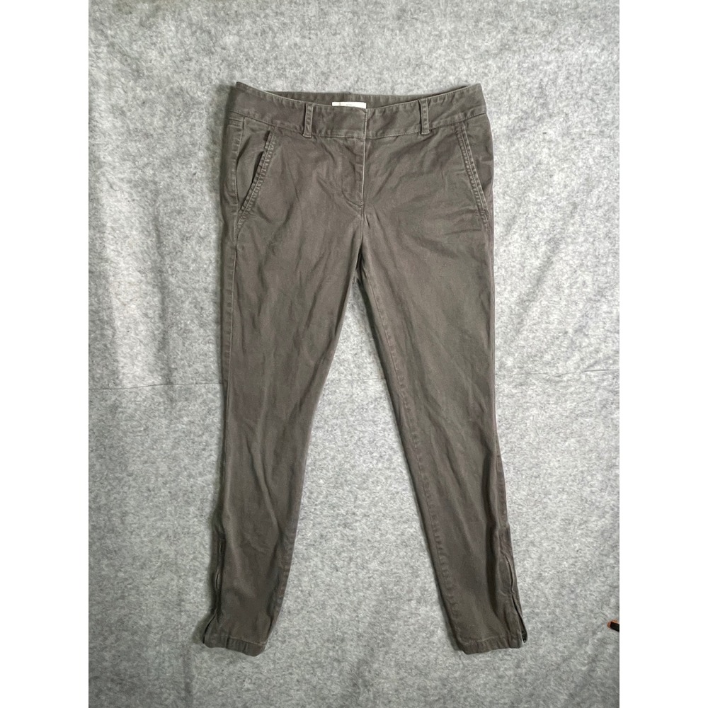 Ann Taylor LOFT‎ Marisa Skinny Pants Olive Brown Ankle Zip Utility Trousers 4
